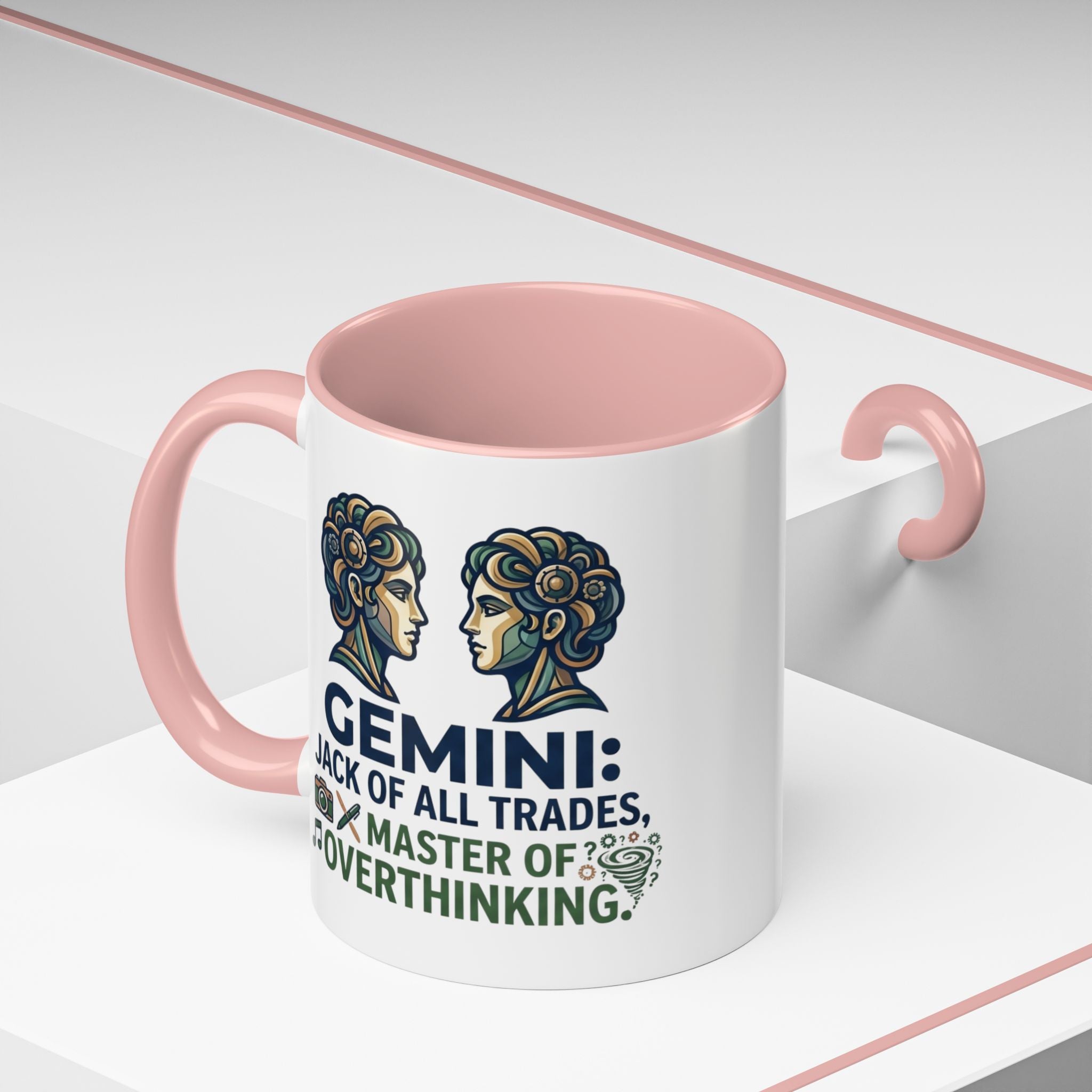 Gemini Coffee Mug – “Jack of All Trades, Master of Overthinking” Zodiac Accent Mug