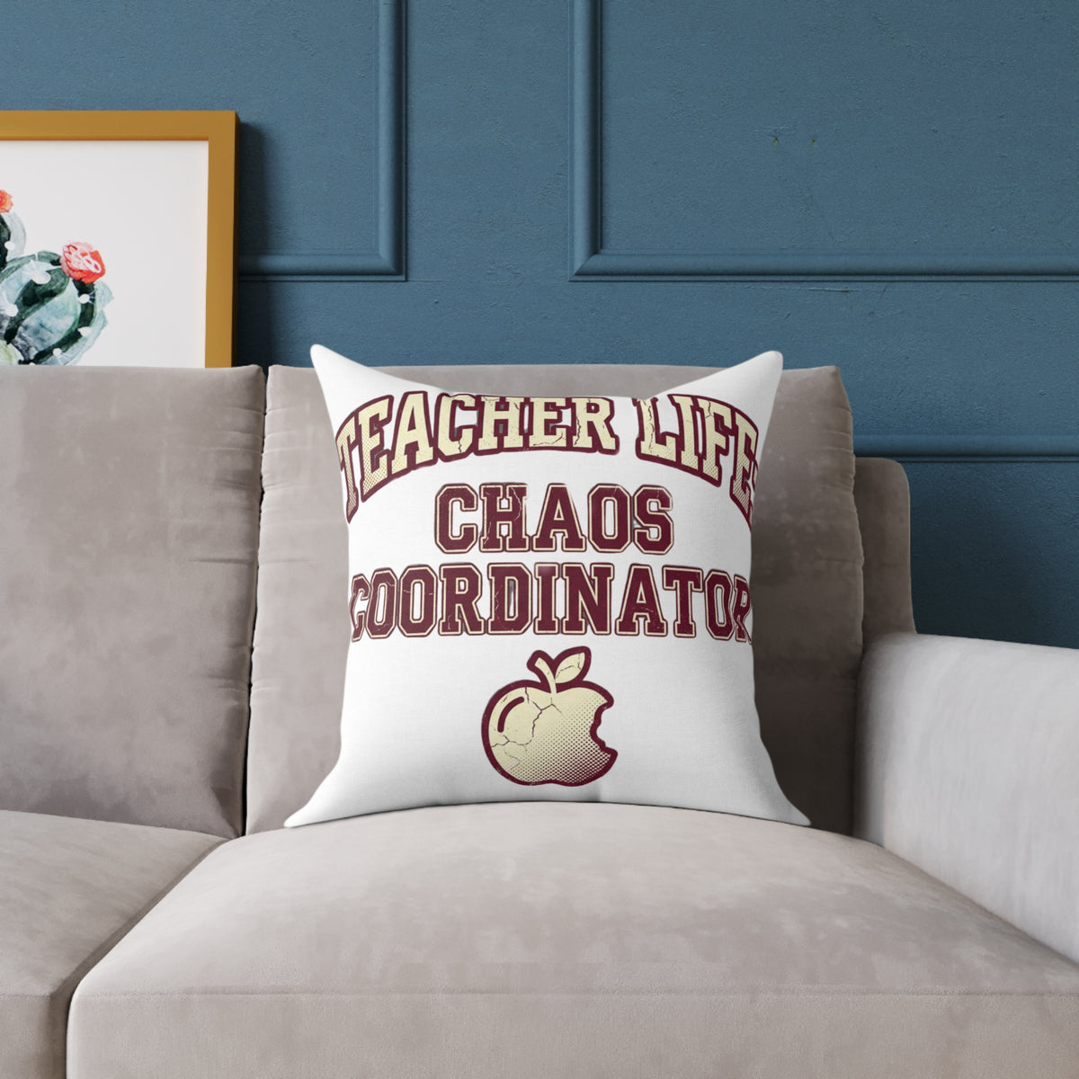 Funny Teacher Life Chaos Coordinator Square Pillow