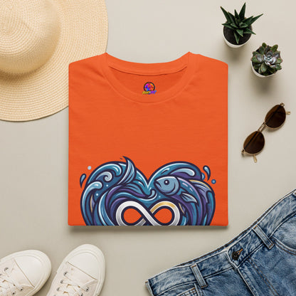 Pisces Infinity Heart T‑Shirt — Zodiac Ocean Love Tee