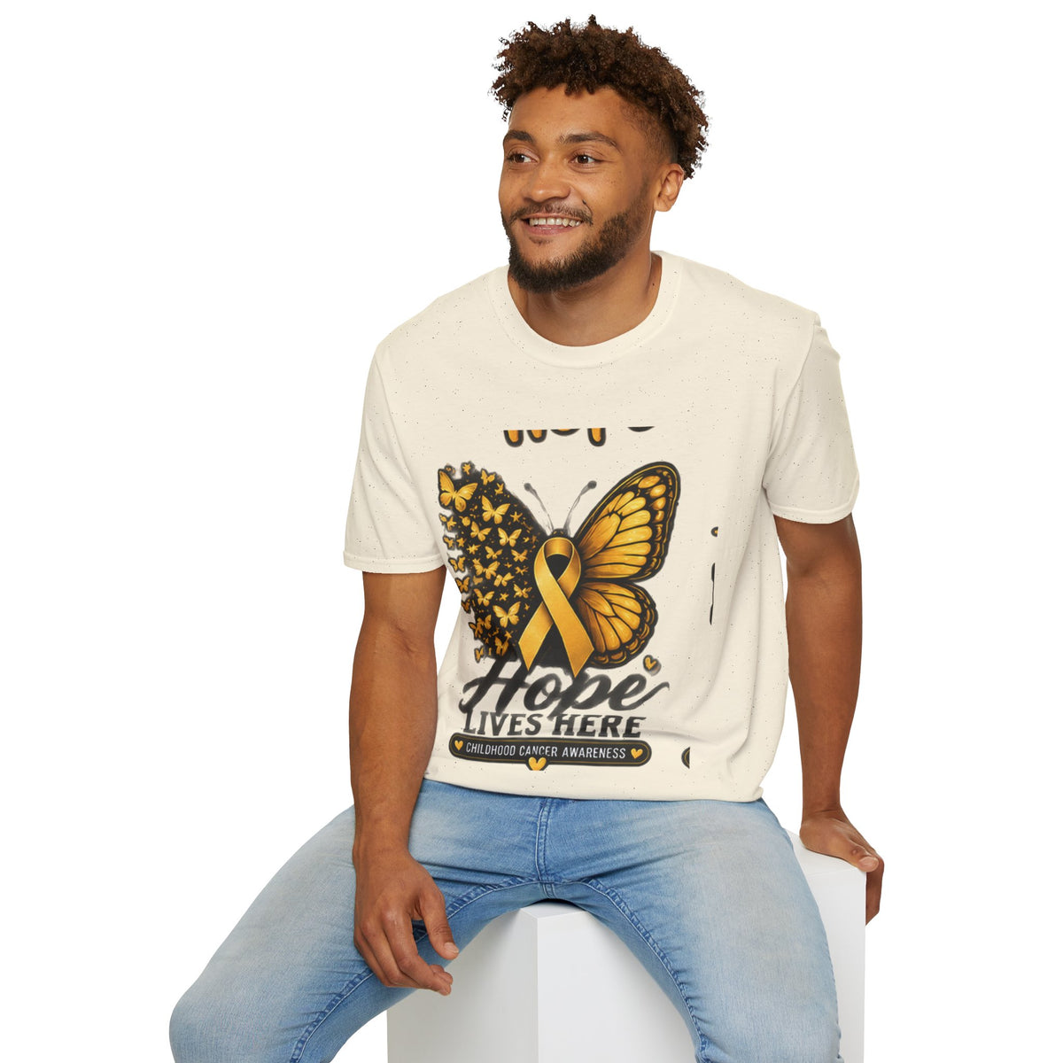 Hope Lives Here Childhood Cancer Awareness T-Shirt