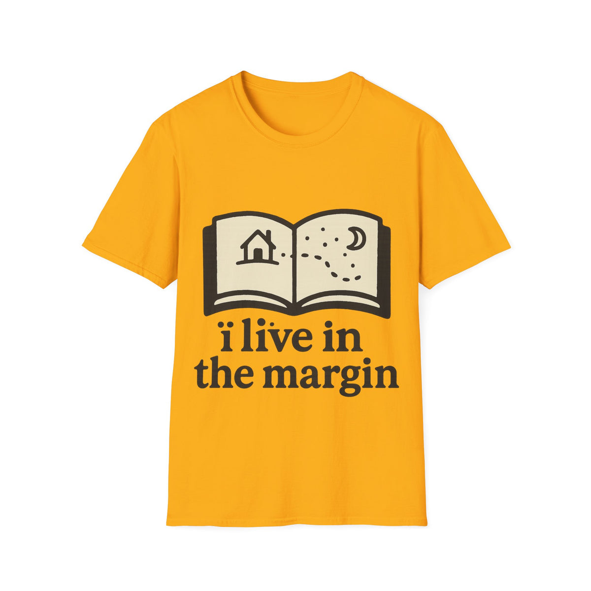 "I Live In The Margin" Bookworm Tee | Cute Celestial Book Graphic T-Shirt - Trending Now - September 2026