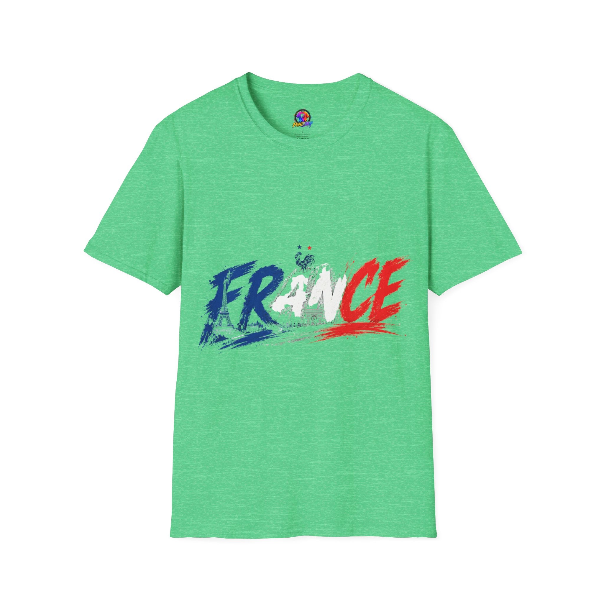 France Brushstroke Graphic T-Shirt — Tricolor Soccer/Travel Fan Tee