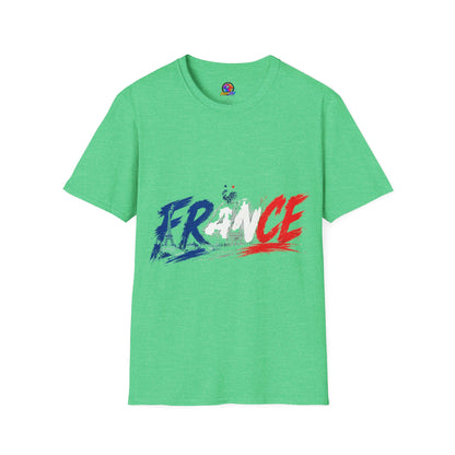 France Brushstroke Graphic T-Shirt — Tricolor Soccer/Travel Fan Tee