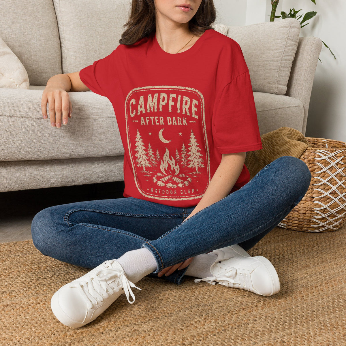 Campfire After Dark T-Shirt — Vintage Camping Graphic Tee