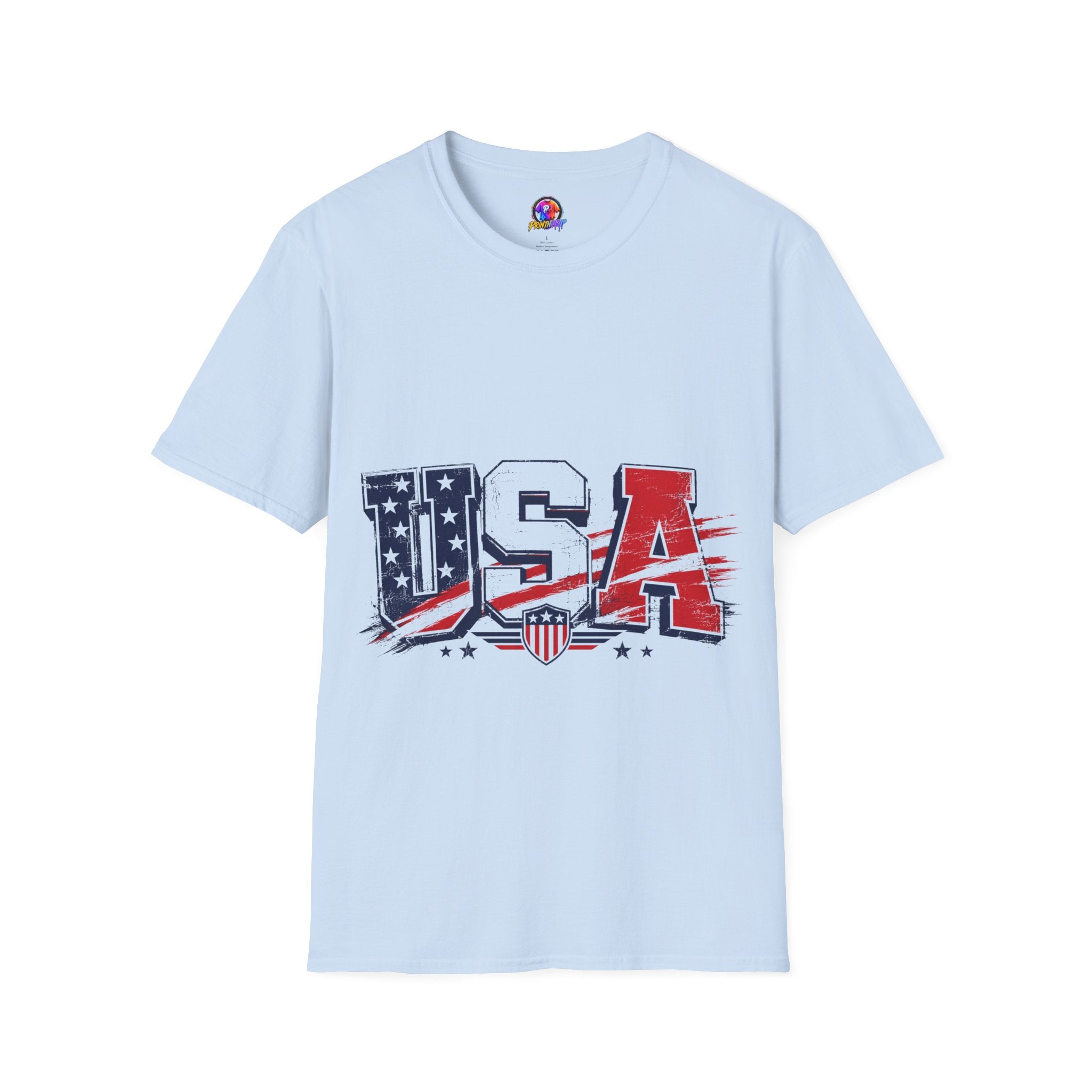 USA Flag Graphic T-Shirt — Patriotic Red White & Blue Tee