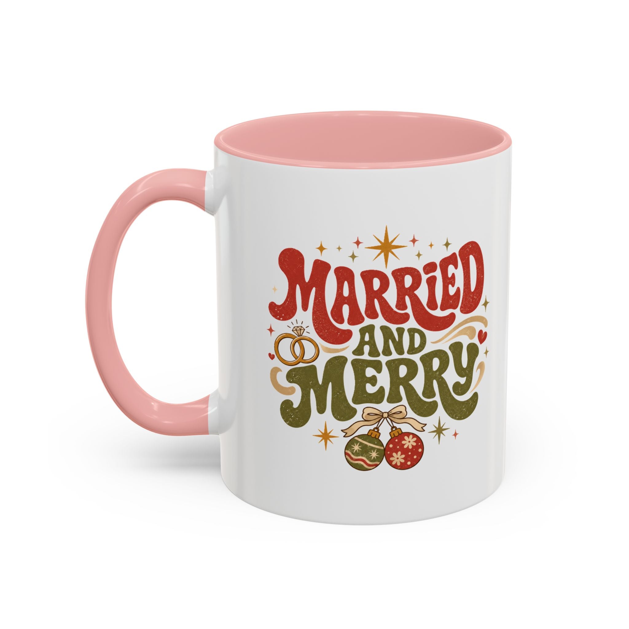 Christmas Married and Merry Christmas Coffee Mug — Holiday Accent Mug