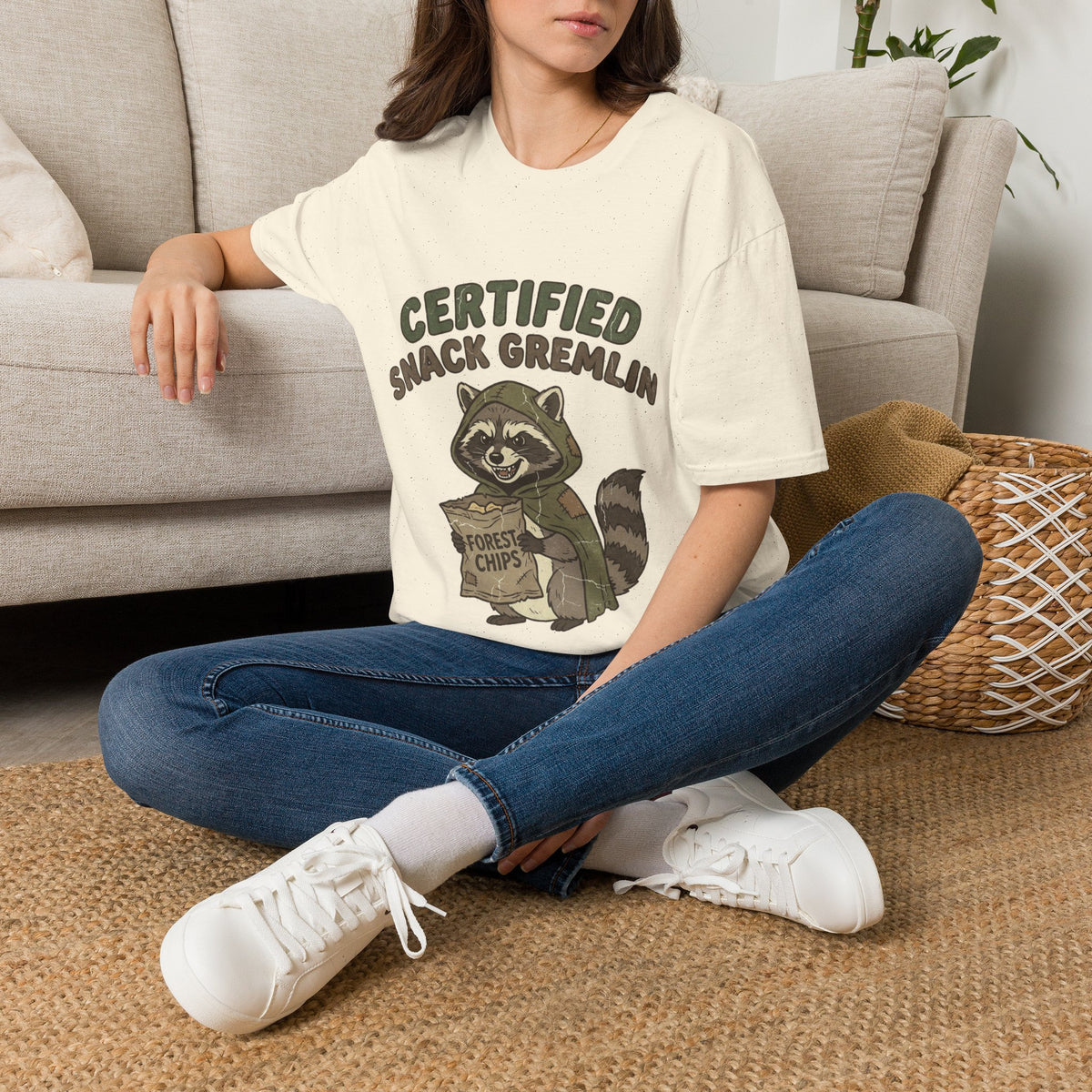 Certified Snack Gremlin T-Shirt — Funny Raccoon Snack Lover Tee