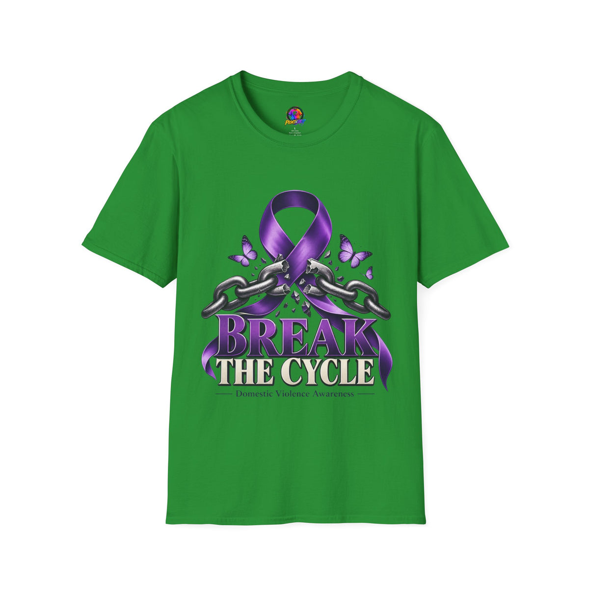 Break The Cycle Purple Ribbon T-Shirt — Domestic Violence Awareness Tee