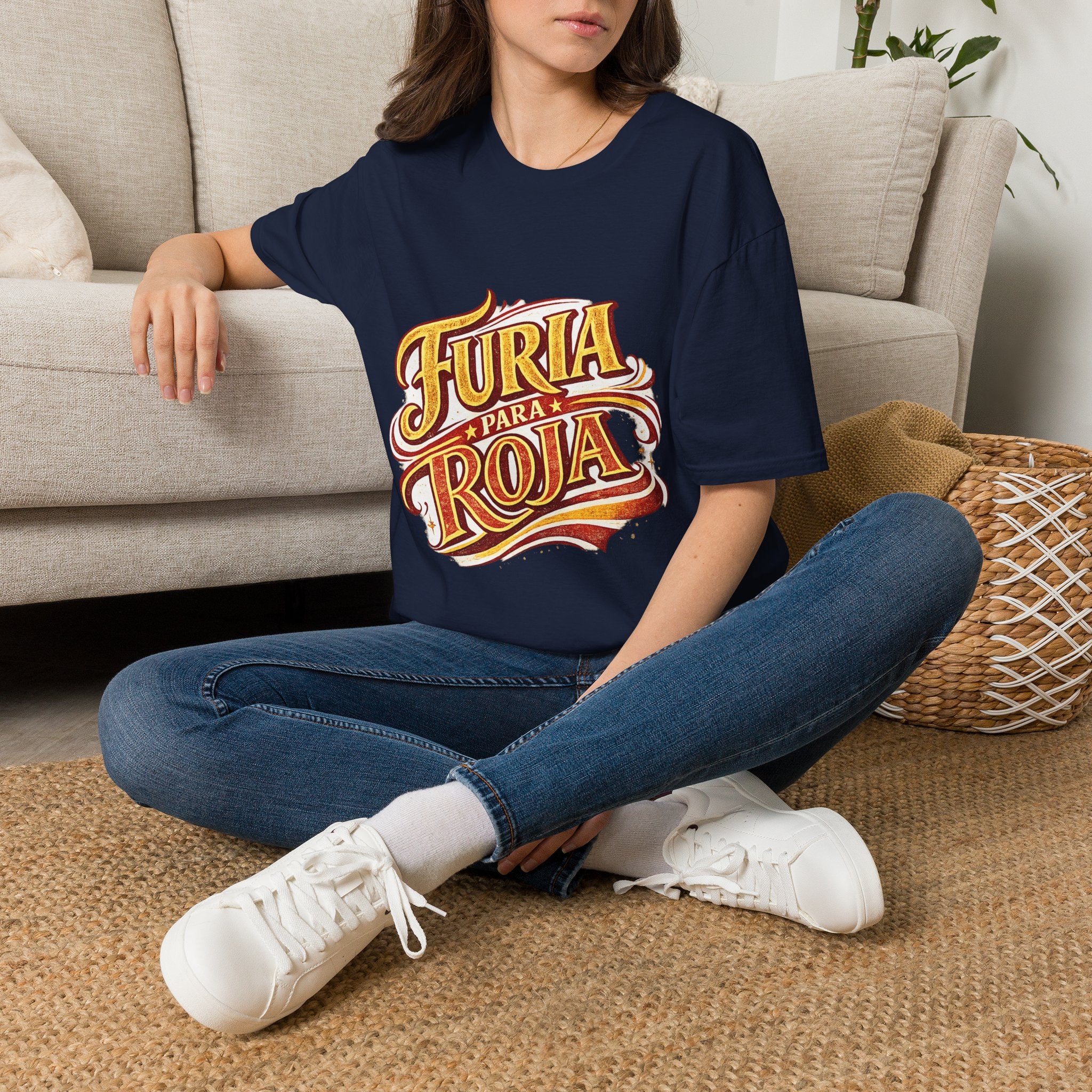 Spain Furia Para Roja Graphic T-Shirt — Bold Spanish Script Tee for Fans & Celebrations