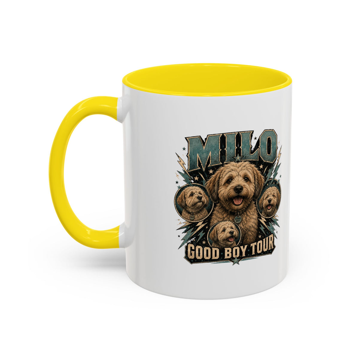 Milo Bailey Dog Dad Mom Milo "Good Boy Tour" Accent Coffee Mug – Personalized Dog Lover Gift