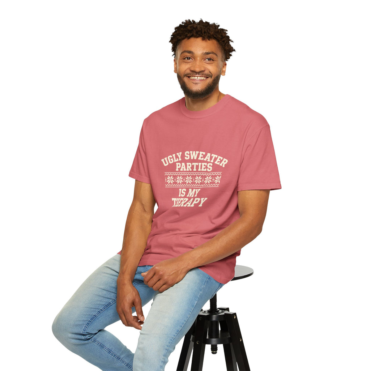 Ugly Sweater Parties Is My Therapy T-Shirt - Trending Now - October 2026