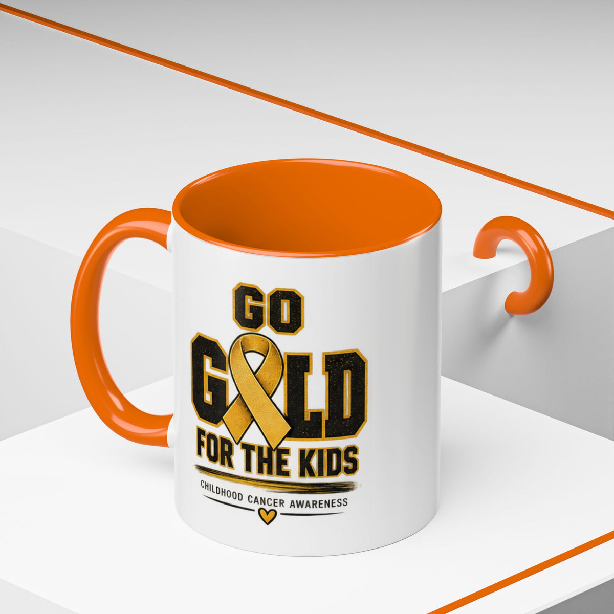 Go Gold For The Kids Accent Coffee Mug — Childhood Cancer Awareness 11/15oz