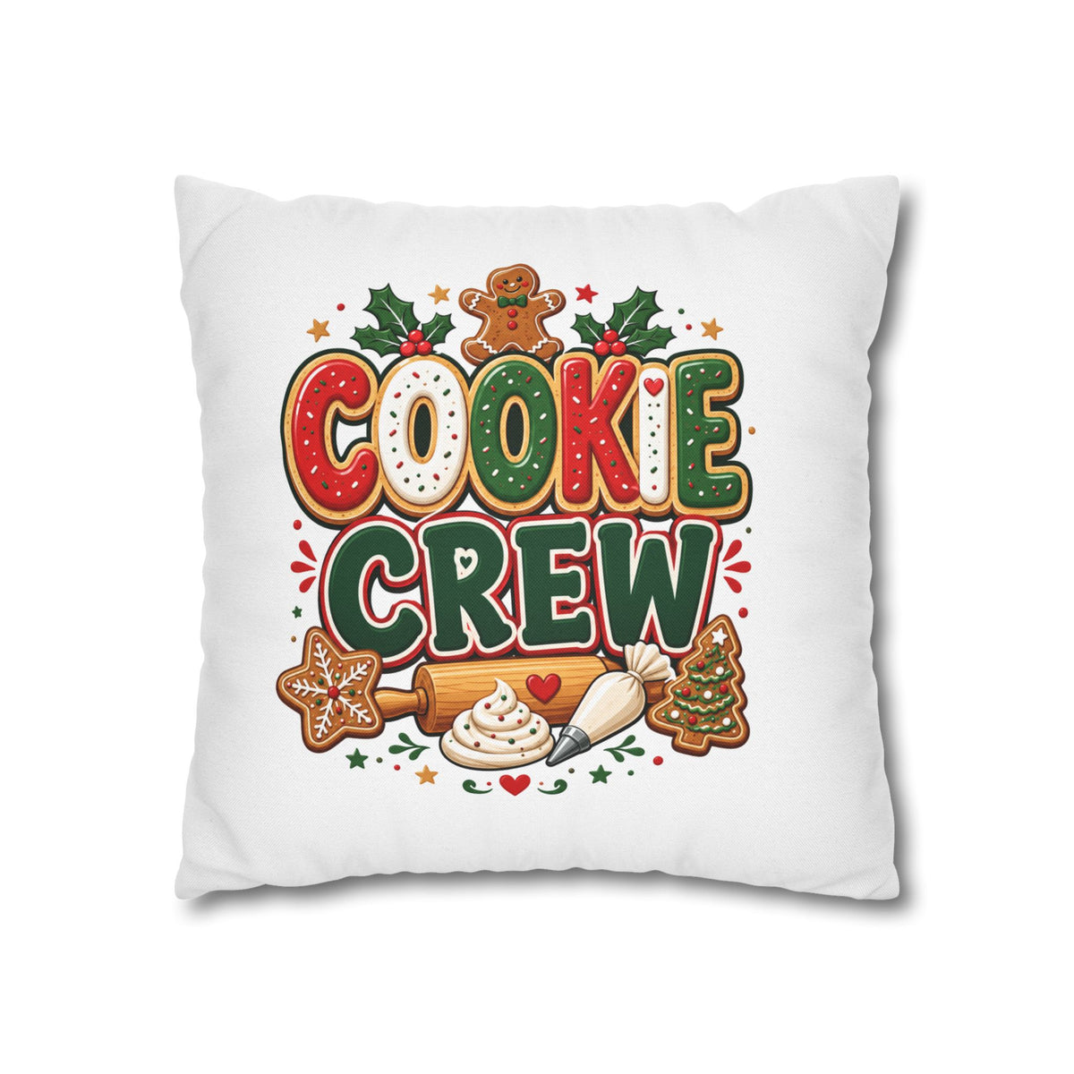 Christmas Cookie Crew Holiday Pillow — Festive Baking Christmas Throw Pillowcase