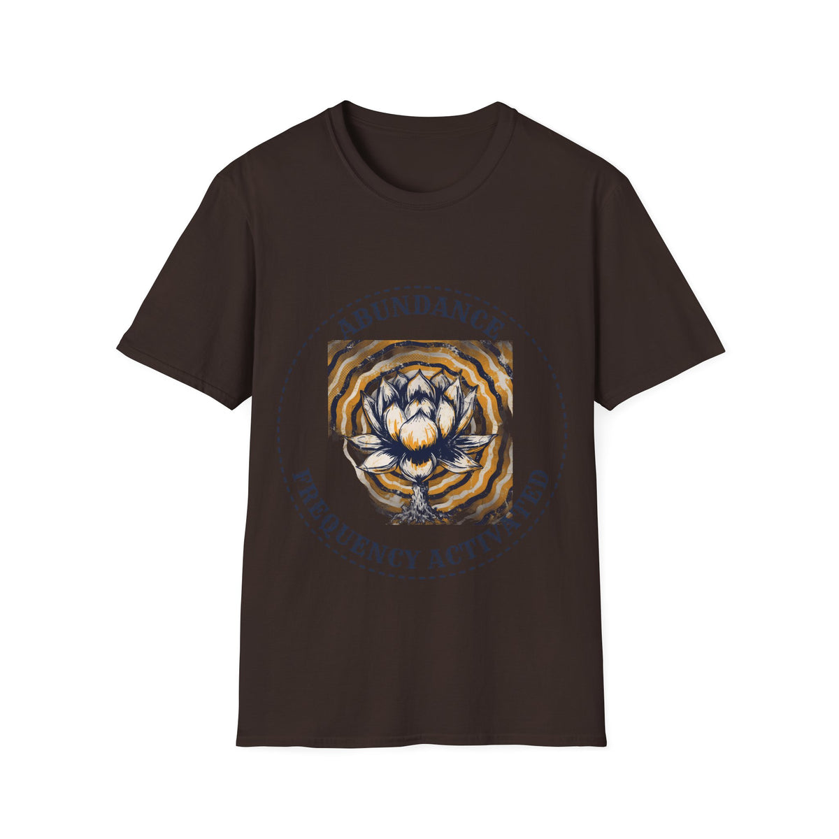 Abundance Frequency Activated Lotus Badge Tee - Spiritual Manifestation Graphic T-Shirt - Trending Now - September 2026