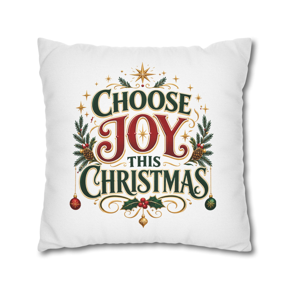 Choose Joy This Christmas Pillowcase – Festive Holiday Decorative Throw Pillow Cover