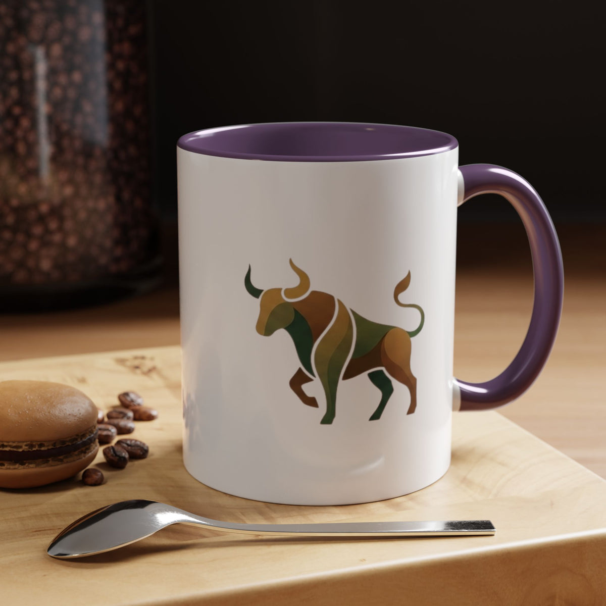 Taurus Geometric Bull Accent Coffee Mug — Taurus Zodiac Gift