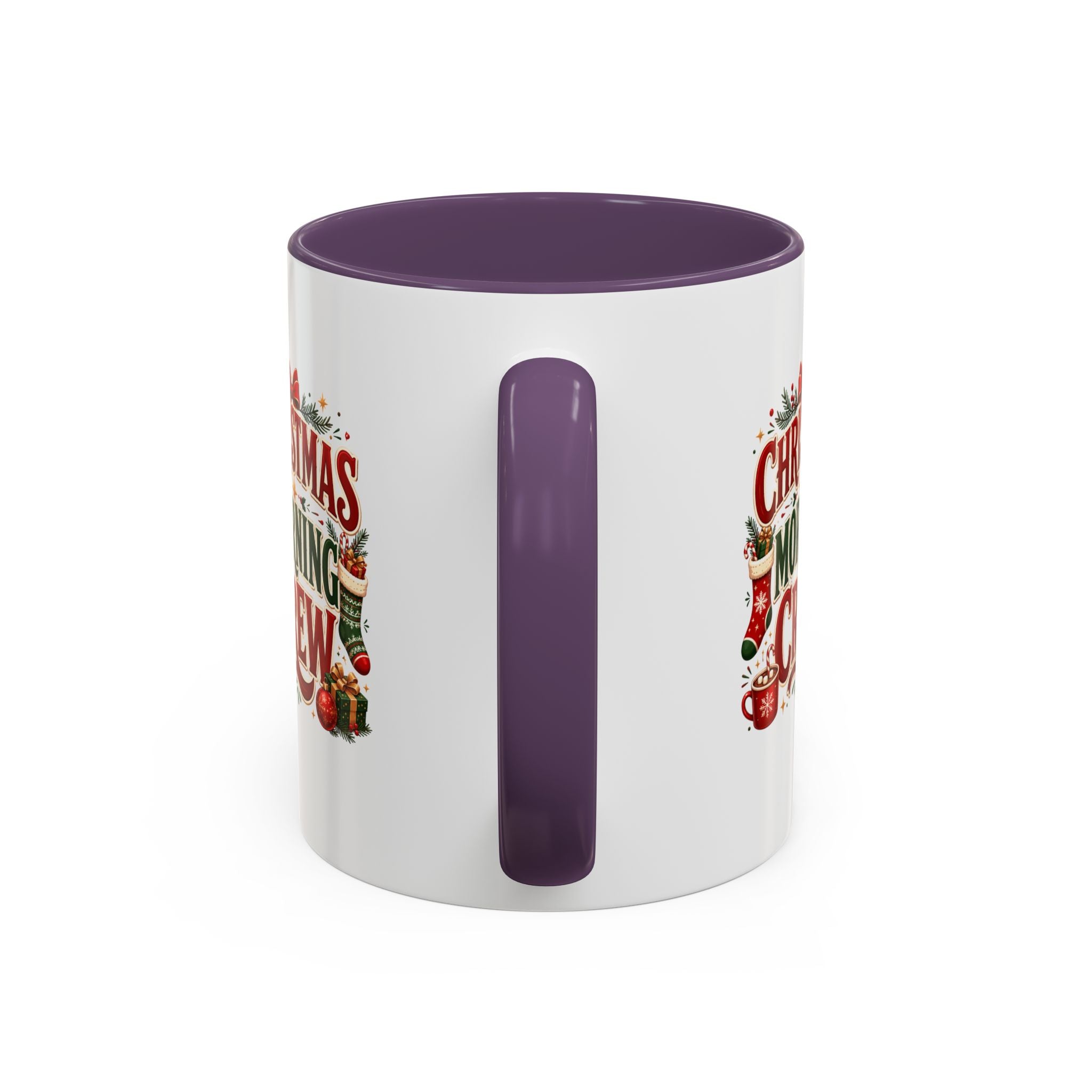 Christmas Morning Crew Accent Coffee Mug – Holiday Coffee Cup