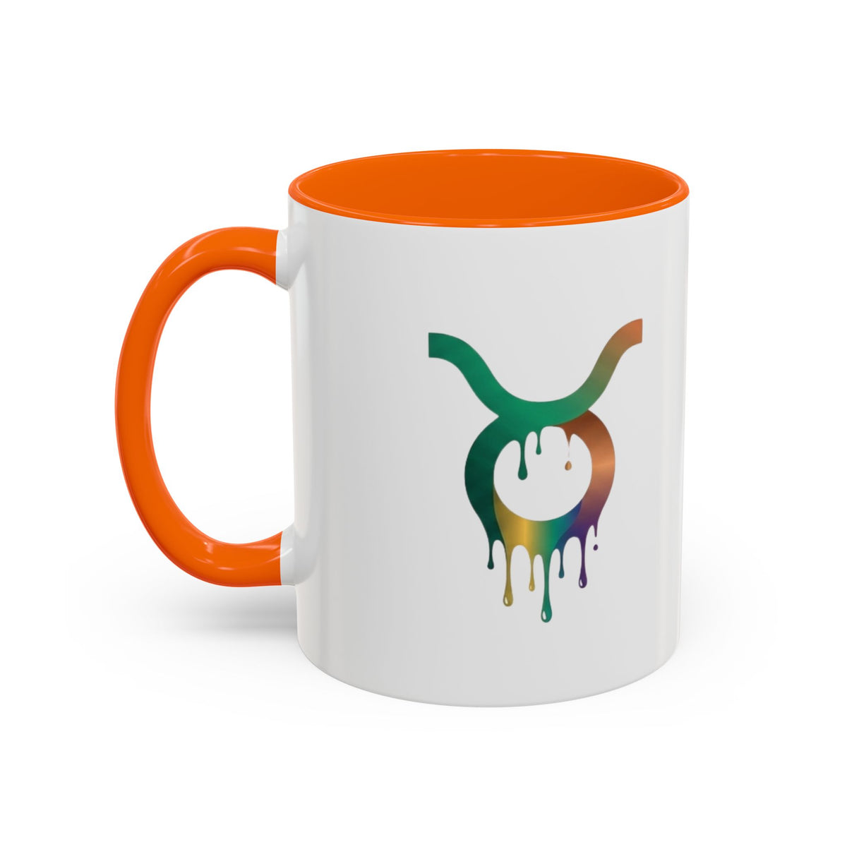 Taurus Drip Zodiac Coffee Mug — Colorful Taurus Symbol Accent Mug