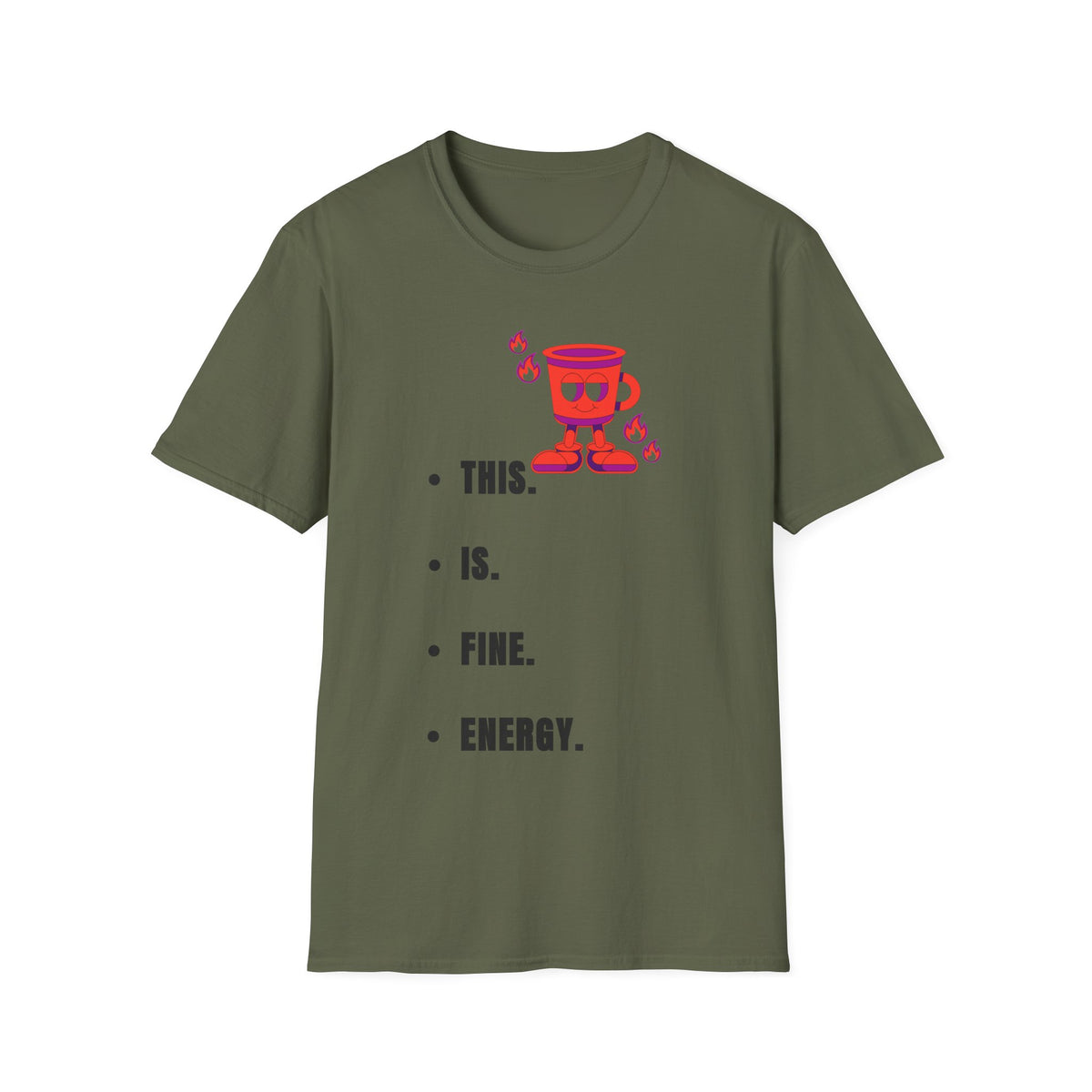 This Is Fine Coffee Mug T-Shirt — Cute Cartoon Coffee Tee - Trending Now - September 2026