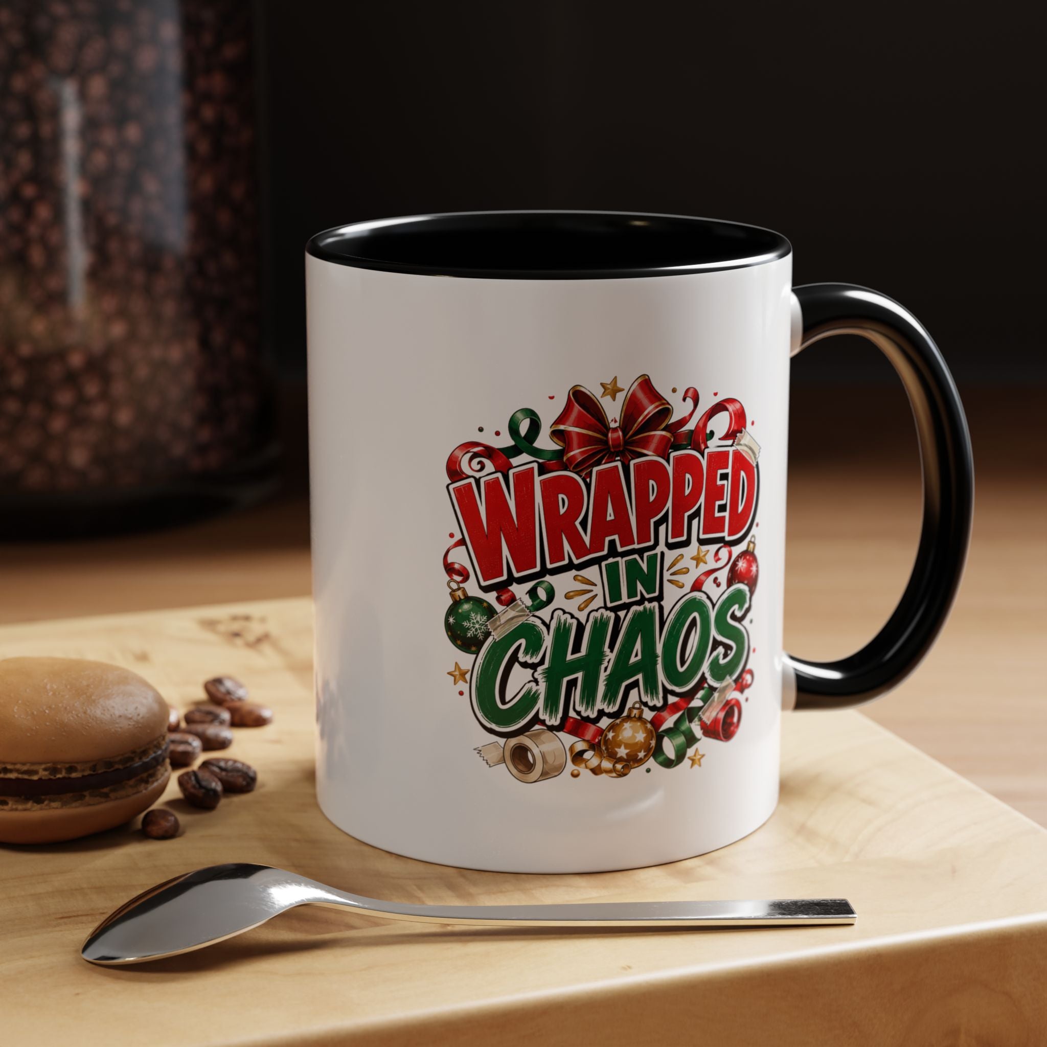 Wrapped in Chaos Christmas Coffee Mug