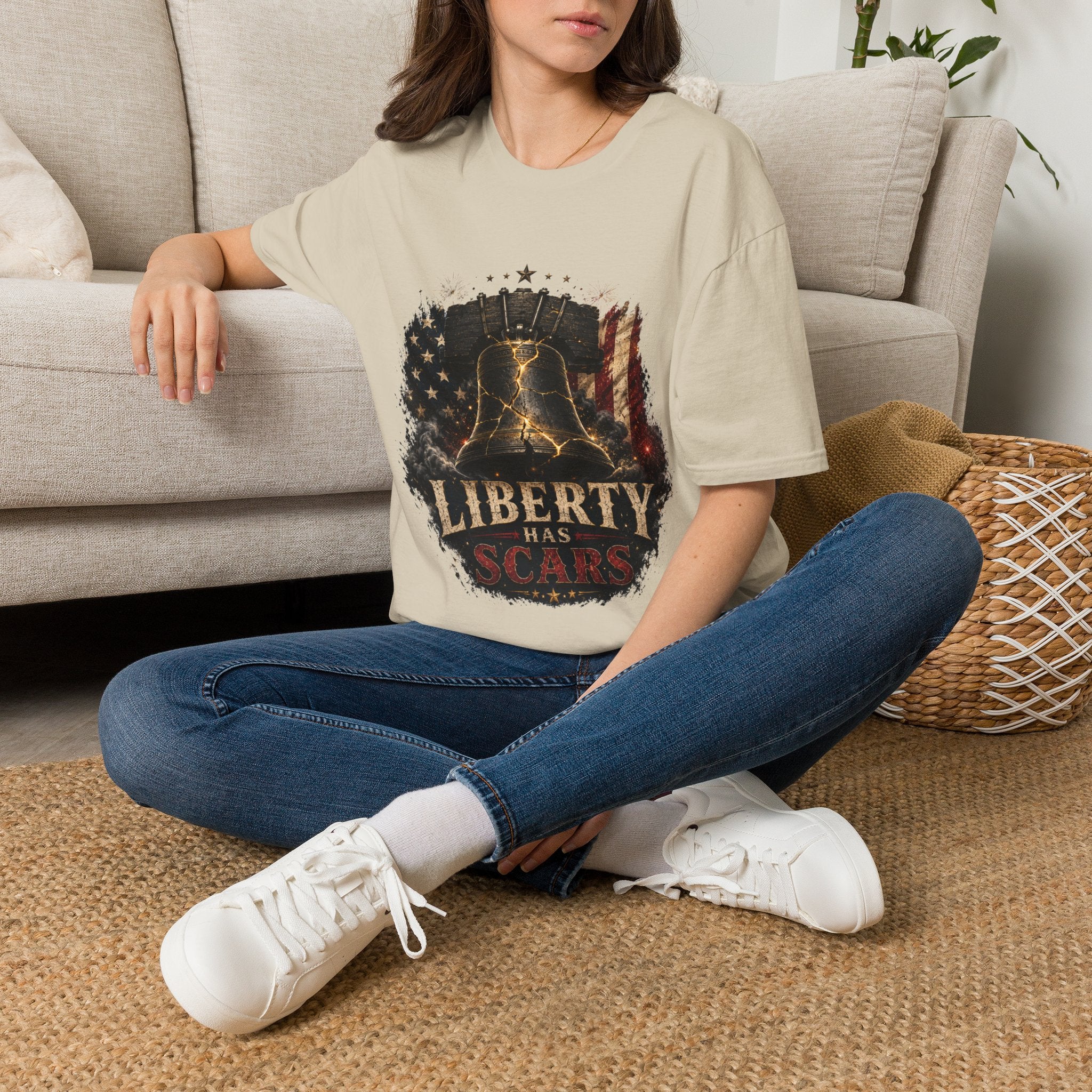 Liberty Has Scars T-Shirt — Vintage Liberty Bell Patriotic Tee
