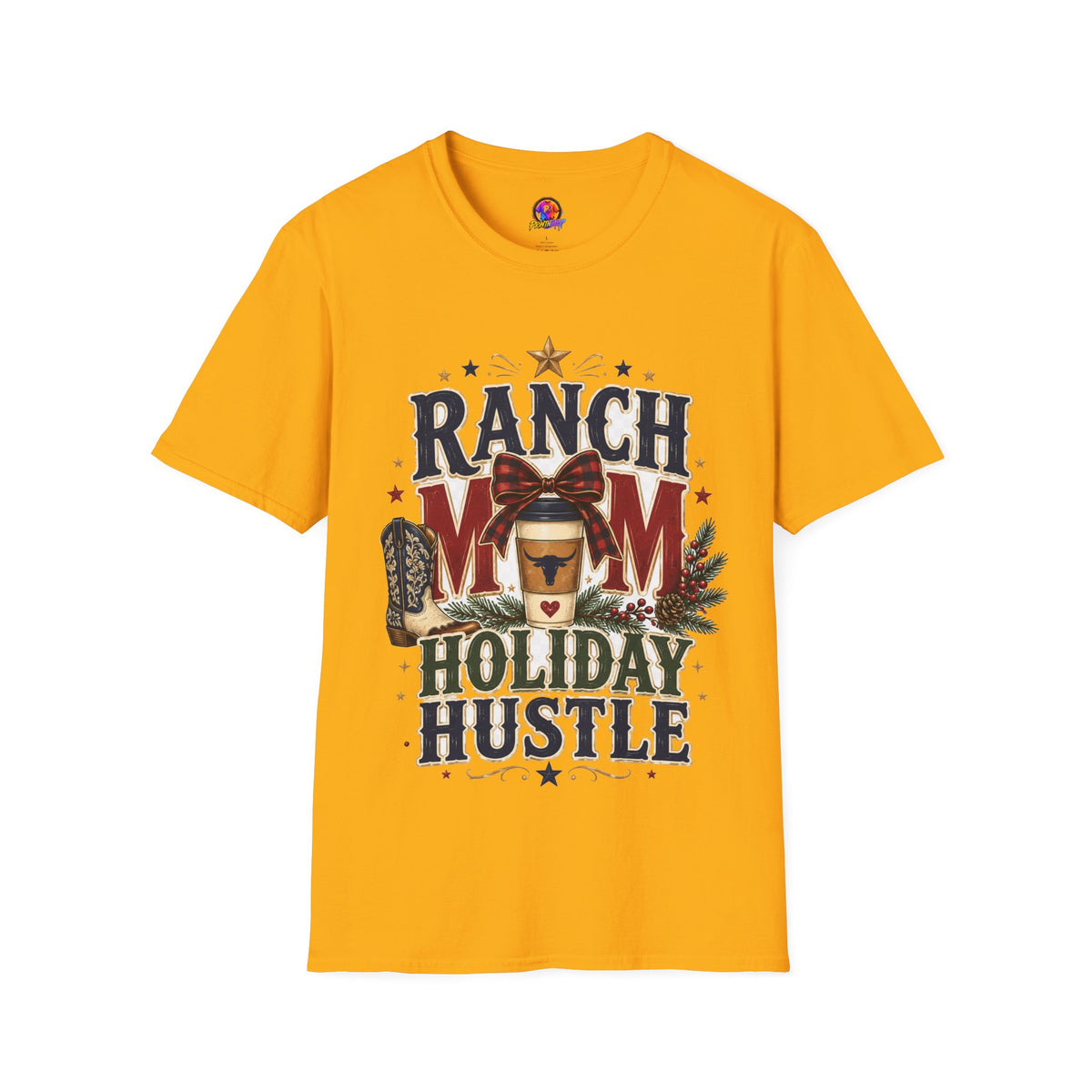 Ranch Mom Holiday Hustle T-Shirt — Festive Western Mom Tee