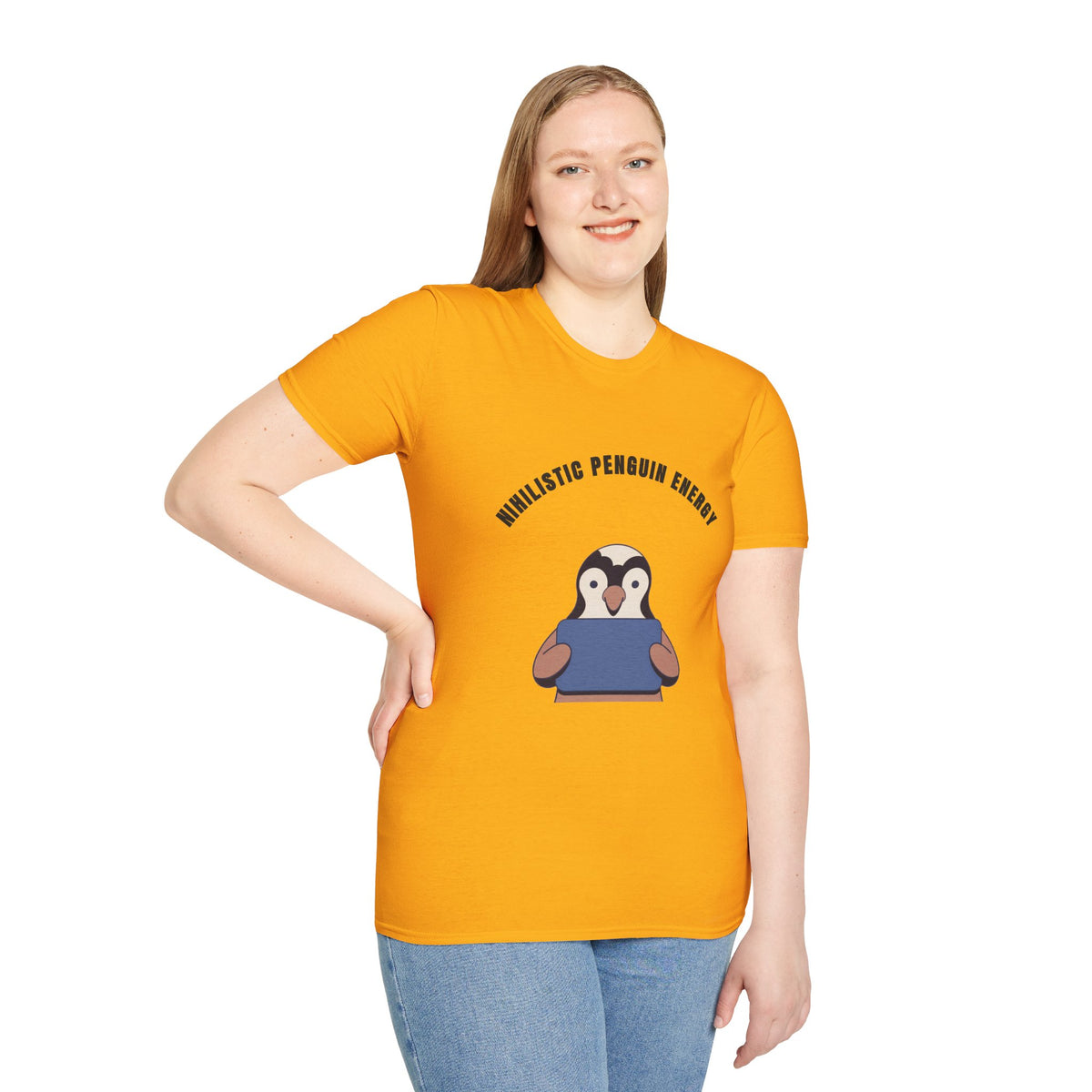 Nihilistic Penguin Energy T-Shirt — Cute Sarcastic Graphic Tee - Trending Now - September 2026