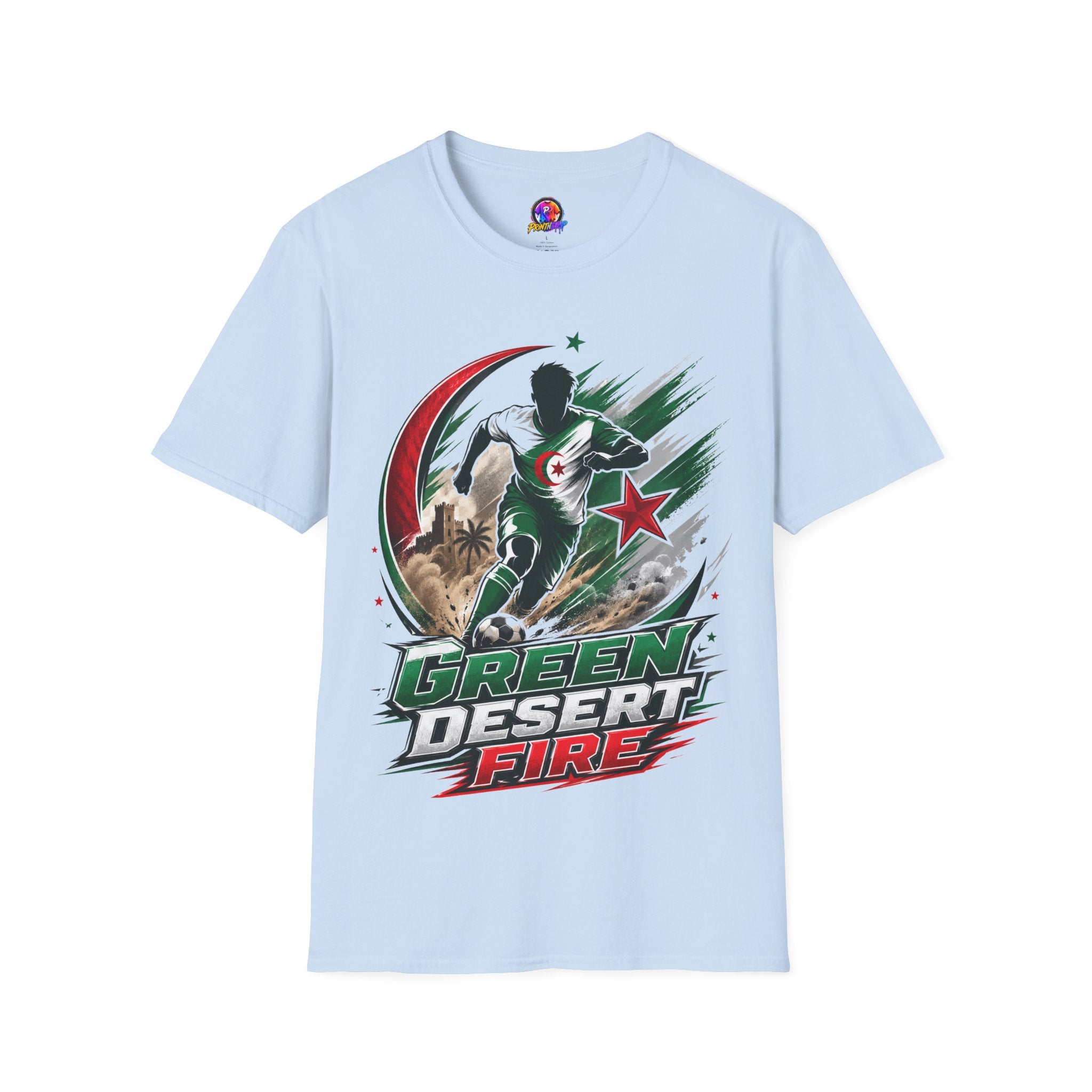 Algeria Football Fan Tee — "Green Desert Fire" Soccer Shirt