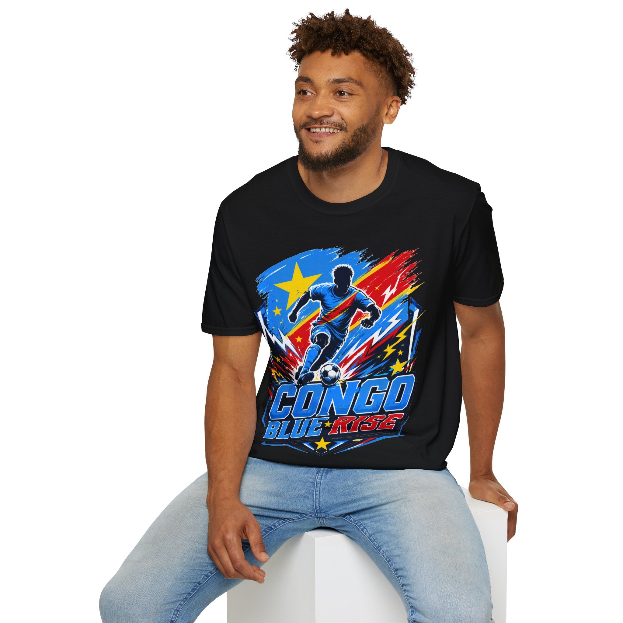 Congo Soccer T-Shirt — Congo Blue Rise Football Fan Tee
