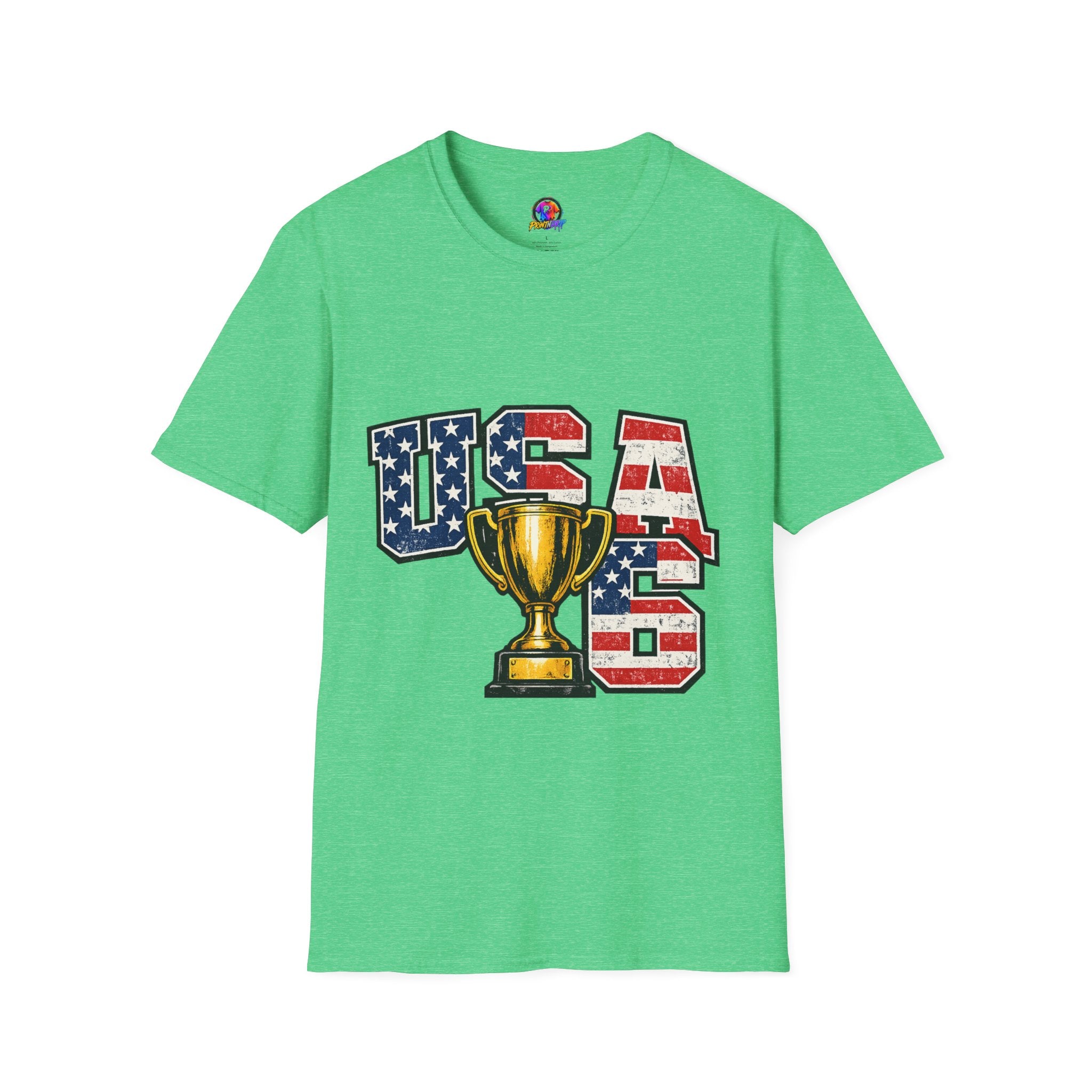 USA Trophy T-Shirt — Patriotic American Flag Graphic Tee