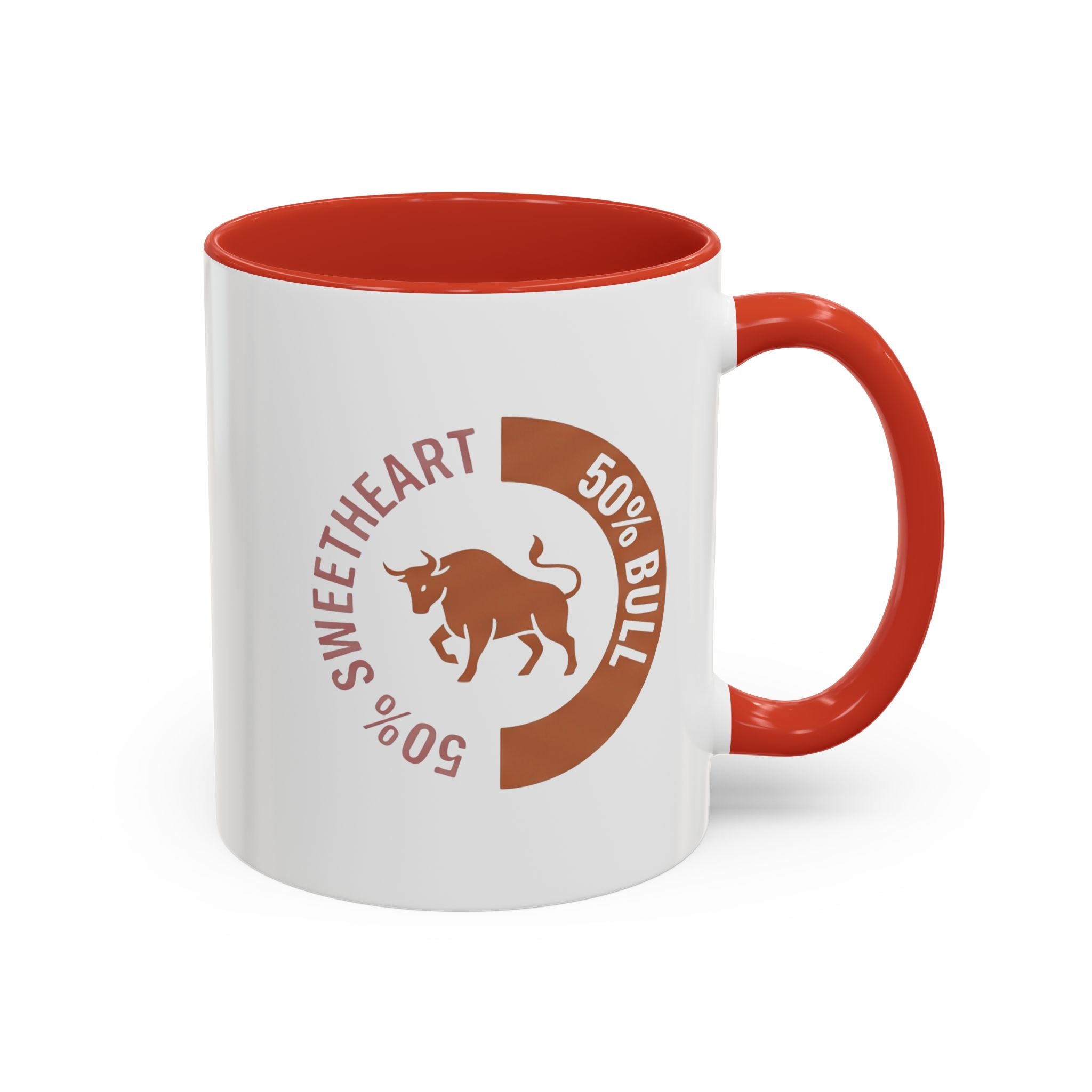 Coffee Mug – "50% Sweetheart 50% Bull" Accent Ceramic Mug