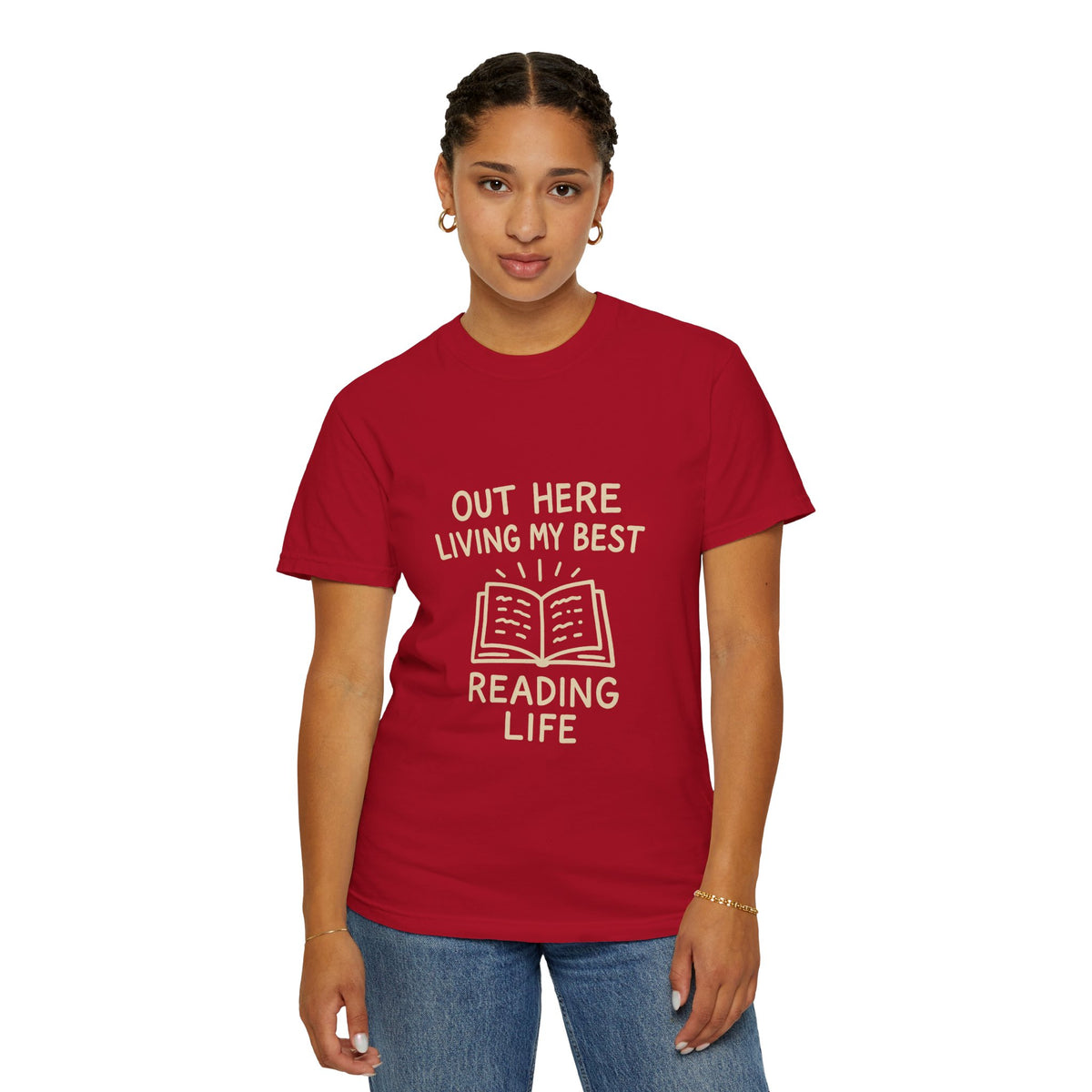 Reading Life T-Shirt — "Out Here Living My Best Reading Life" Book Lover Tee - Trending Now - October 2026