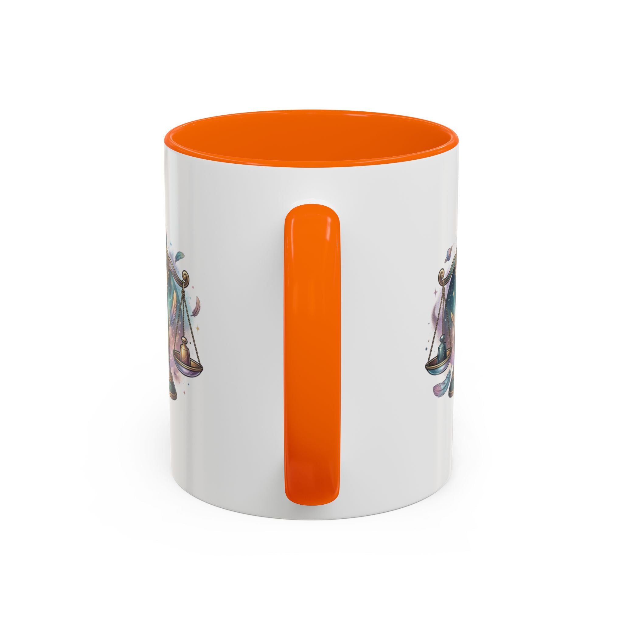 Libra Zodiac Scales Accent Coffee Mug — Astrology Constellation Gift