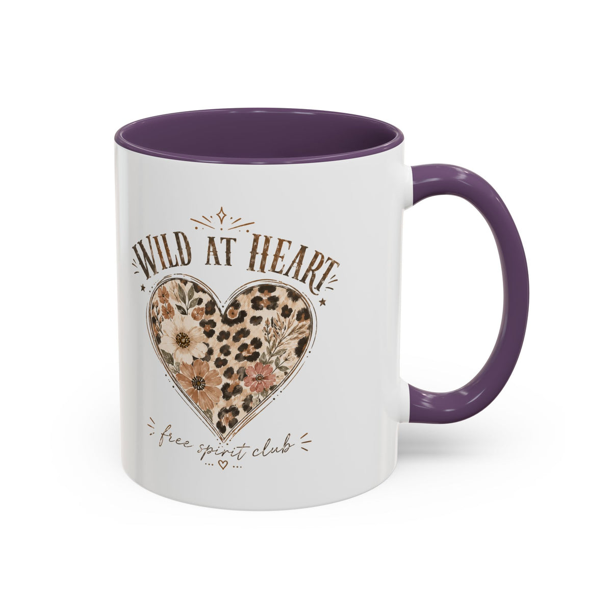 Milo Bailey Dog Dad Mom Wild at Heart Leopard Heart Accent Coffee Mug – Floral Boho