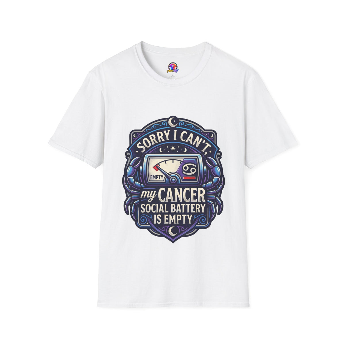 Cancer Support T-Shirt — "Sorry I Can't, My Cancer Social Battery Is Empty"
