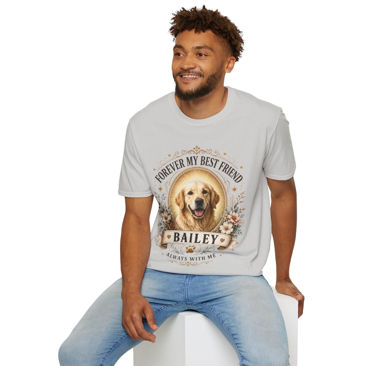 Forever My Best Friend Dog T-Shirt — Personalized Pet Memorial Tee ("Bailey")