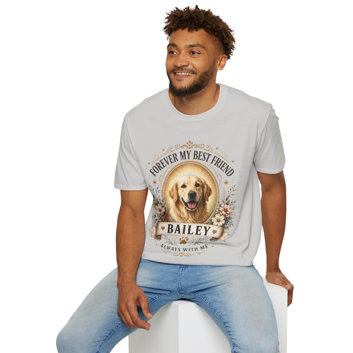 Forever My Best Friend Dog T-Shirt — Personalized Pet Memorial Tee ("Bailey")