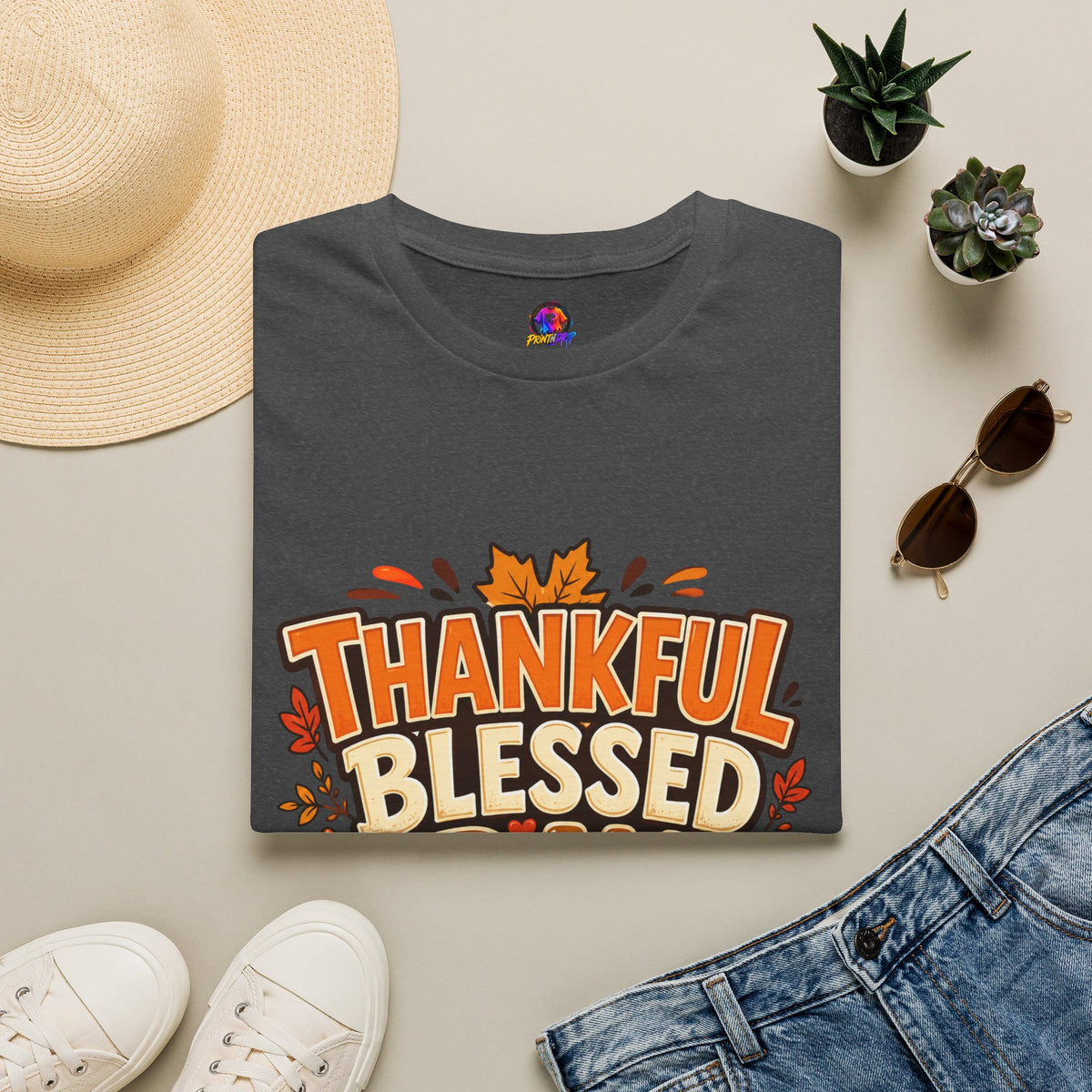 Thanksgiving T-shirt Thankful Blessed Gravy Obsessed T-Shirt — Thanksgiving Fall Turkey Dinner Tee