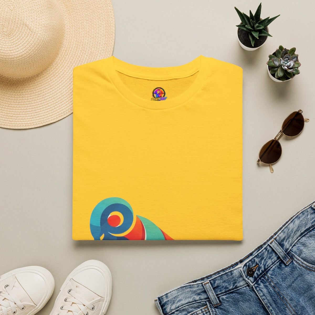 Aries Zodiac  Colorful Ram T-Shirt — Abstract Multicolor Aries Graphic Tee