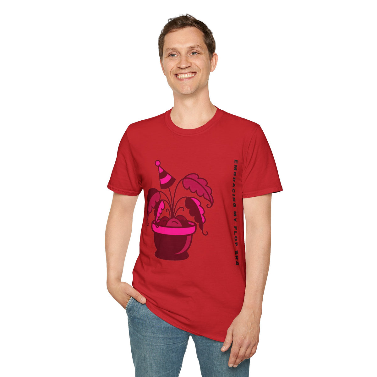 Plant Party T-Shirt — "Embracing" Pink Potted Plant Graphic - Trending Now - September 2026