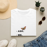 Ask Me About Liam Butterfly Personalized Statement White Graphic Tee - Trending Now - September 2026