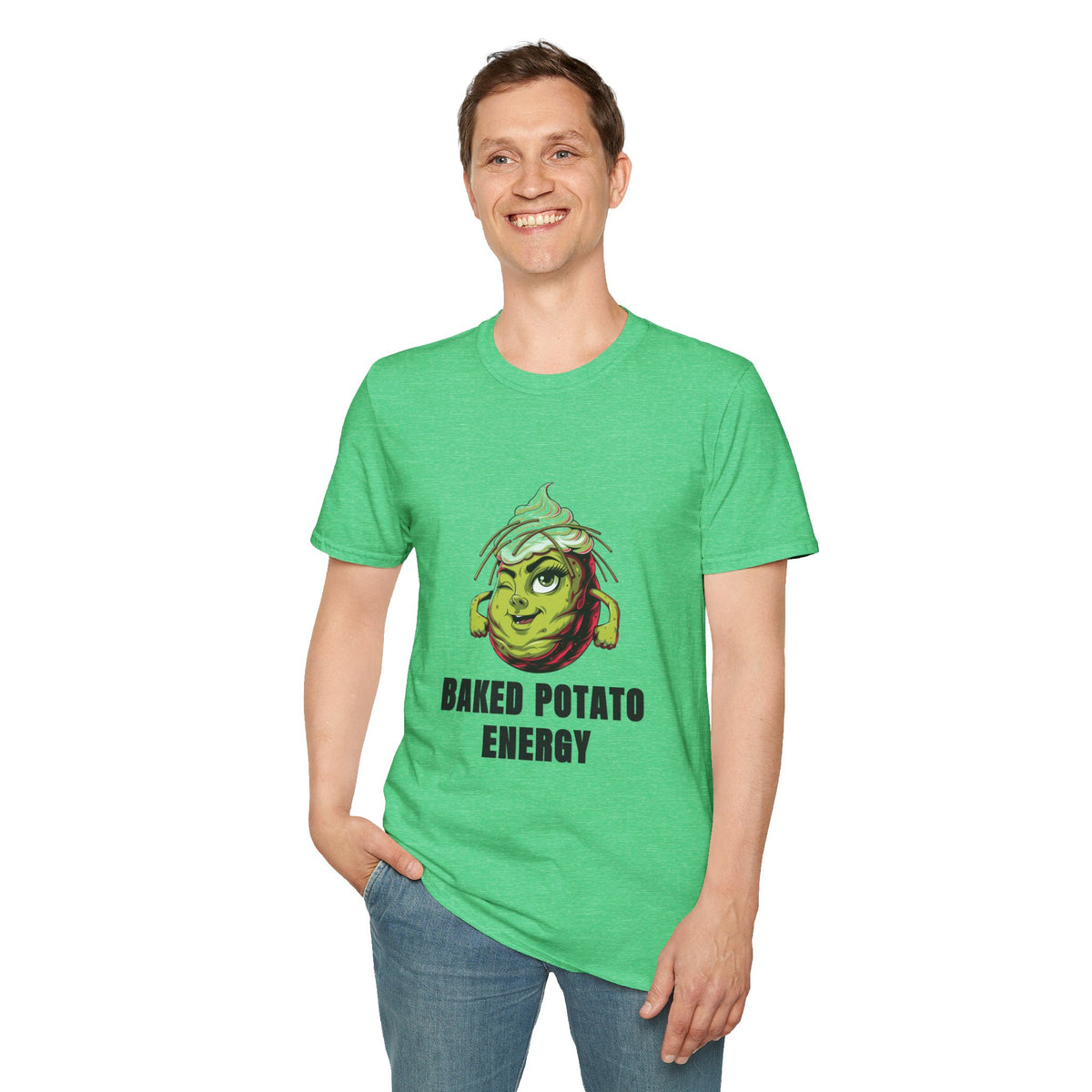 Baked Potato Energy T-Shirt — Funny Green Spud Graphic Tee - Trending Now - August 2026