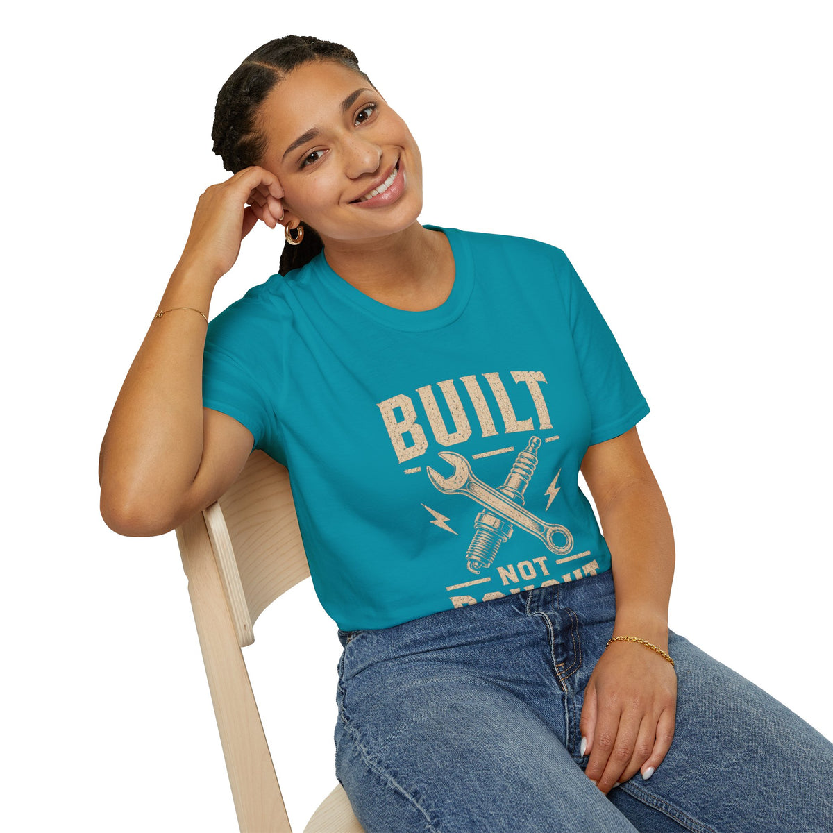 Built Not Bought T-Shirt — Vintage Mechanic DIY Garage Tee