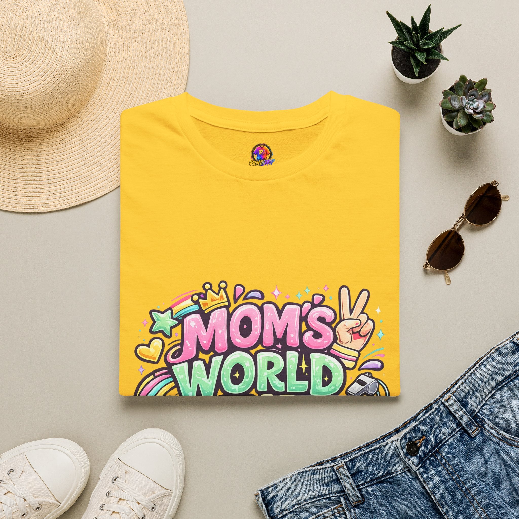 Girls Kids Mom's World Cup Era T‑Shirt — Playful Soccer Mom Tee