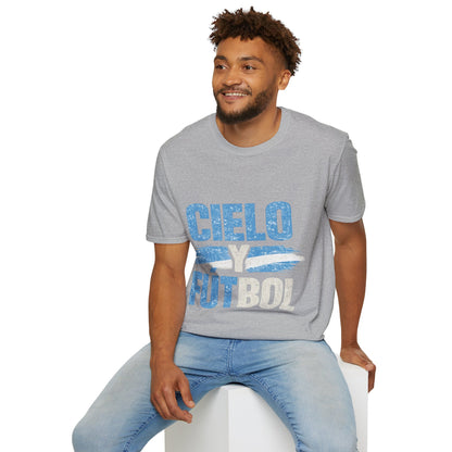 Argentina Cielo Fútbol T-Shirt — Vintage Sky Blue Soccer Tee