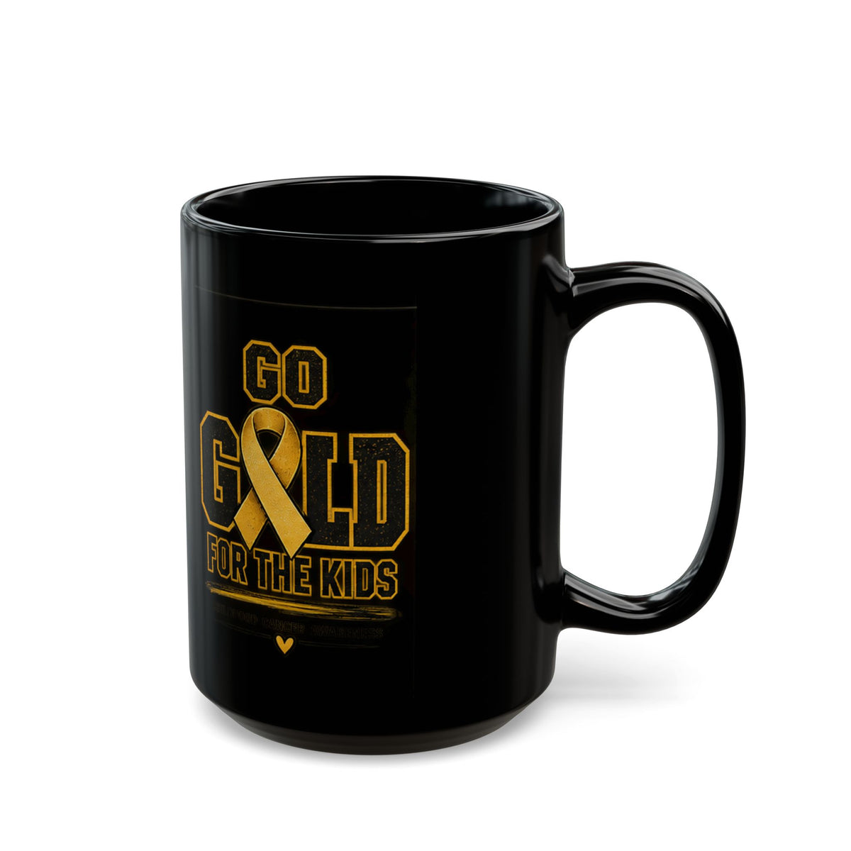 Childhood Cancer Go Gold For The Kids Black Awareness Mug (11oz, 15oz)