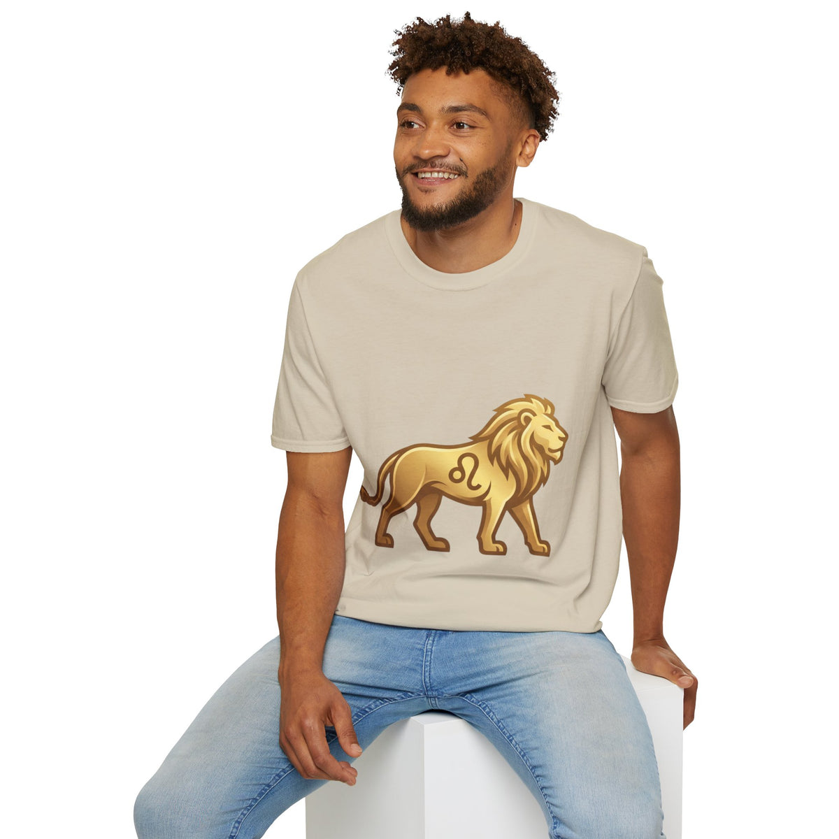 Leo Zodiac Lion T-Shirt — Gold Astrology Tee for Leo Birthdays & Zodiac Fans