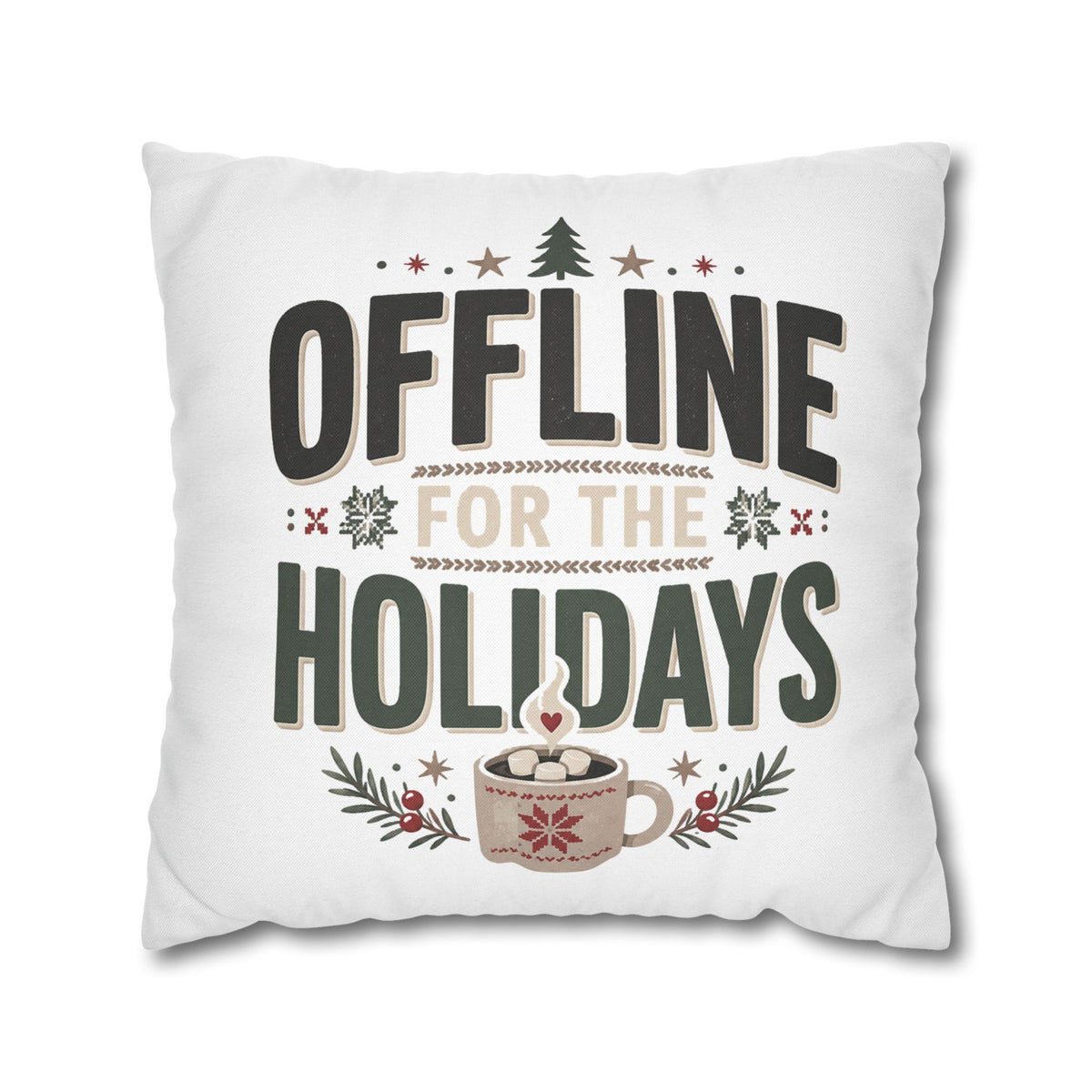 Christmas Offline for the Holidays Decorative Pillowcase