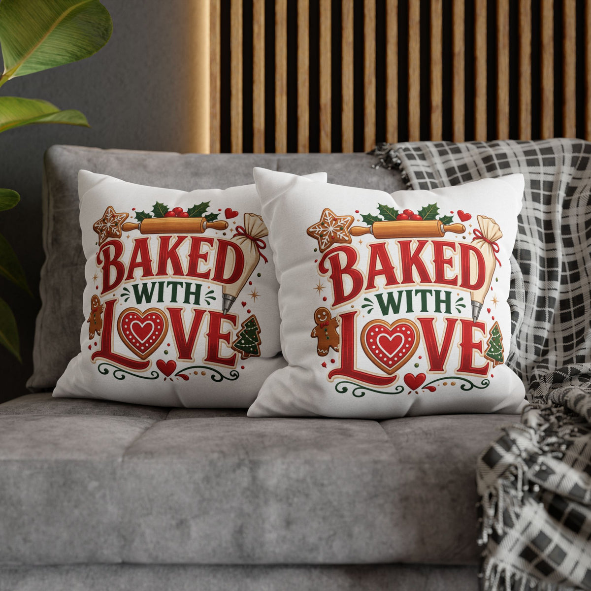 Christmas Baked With Love Holiday Pillowcase - Christmas Baking Decor