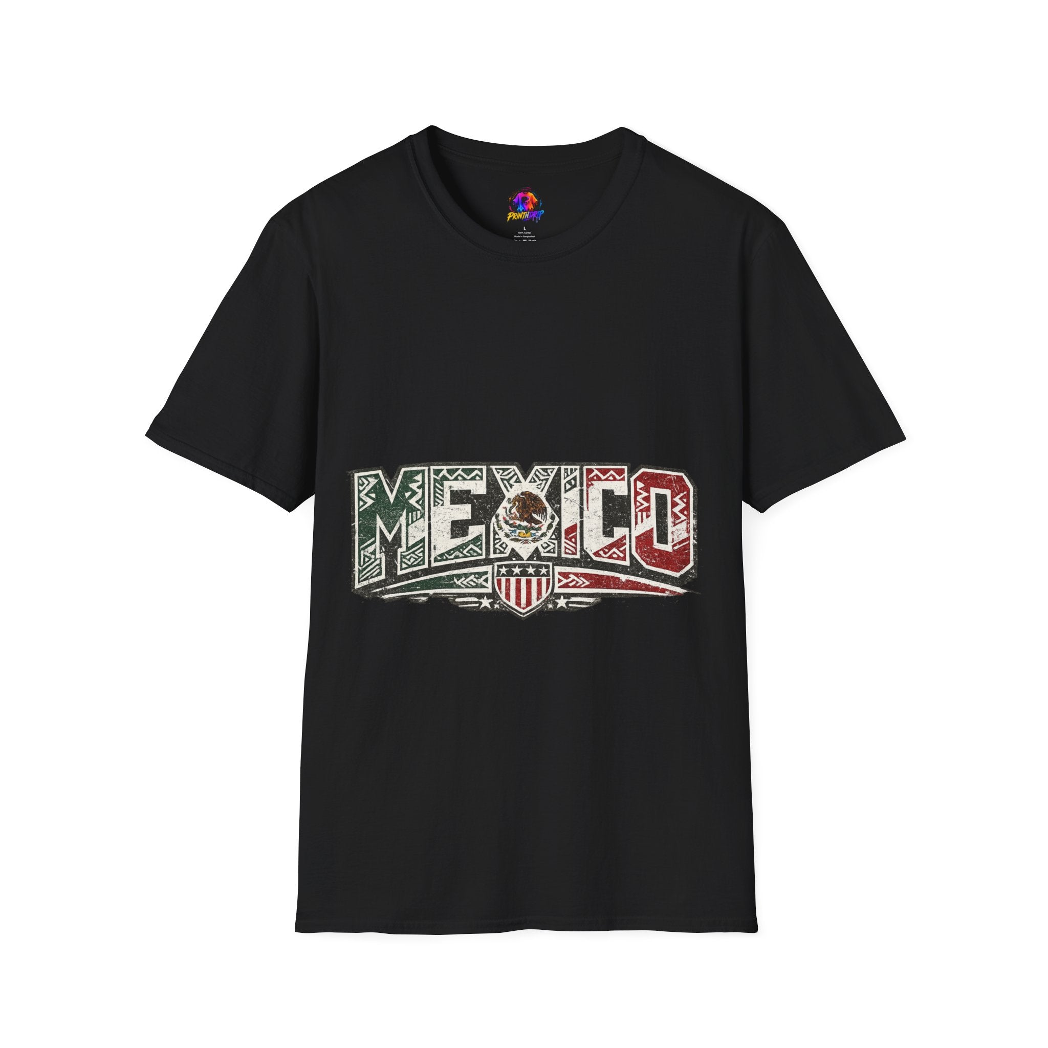 Mexico Pride Graphic T-Shirt — Retro Mexican Flag Design
